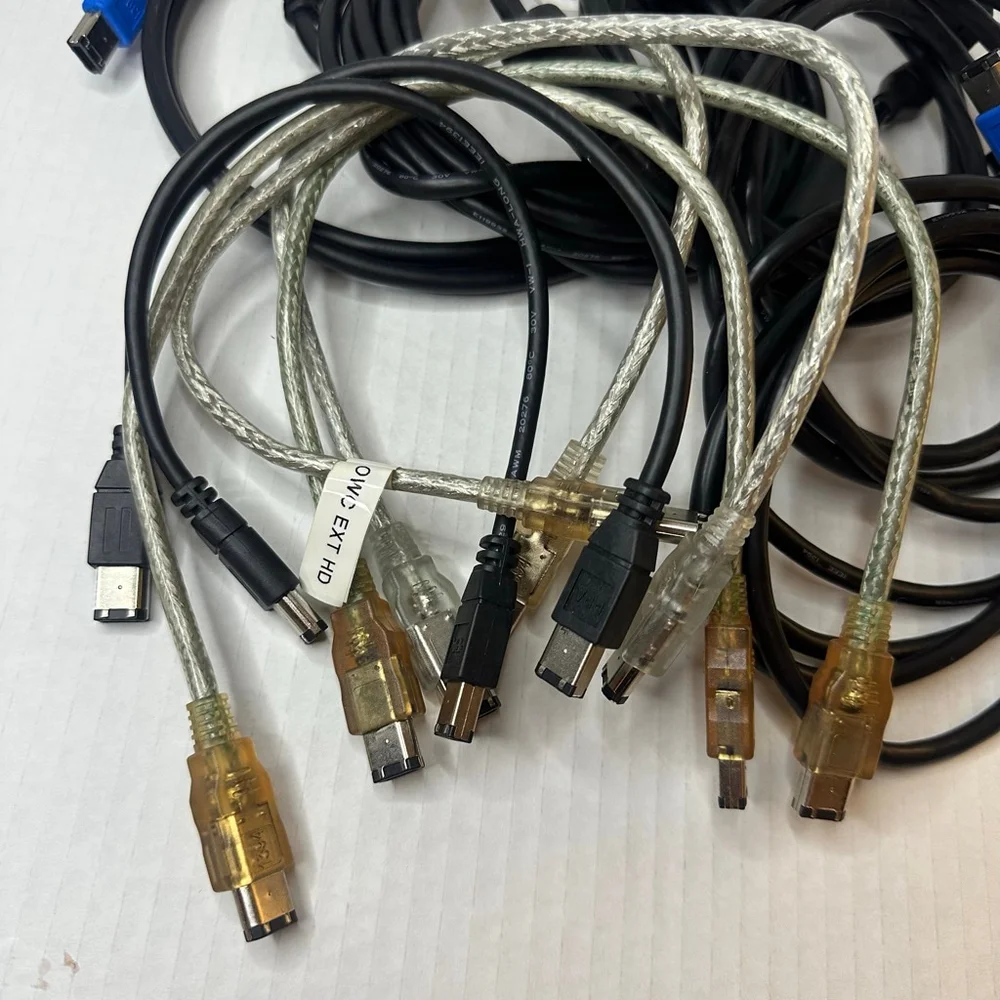 Lot of 11 FireWire 400 Cables (Various Lengths)